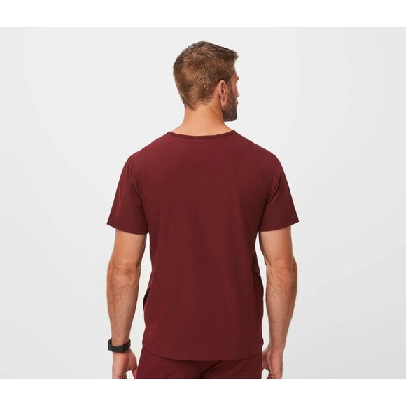 NEW! Figs Chisec Three Pocket Scrub Top Burgundy Men's SZ XXL - Picture 5 of 12